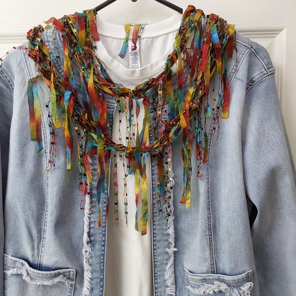 Colorful Silk Ribbon Scarf - Picture 2 of 2